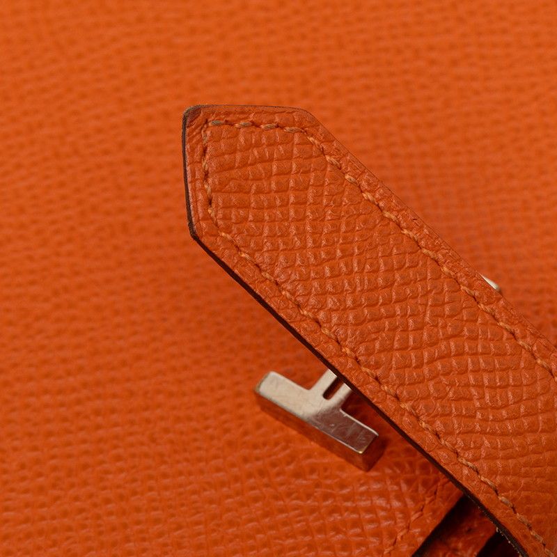 Hermes Bearn Souffle Wallet Orange Veau Epsom — view 9