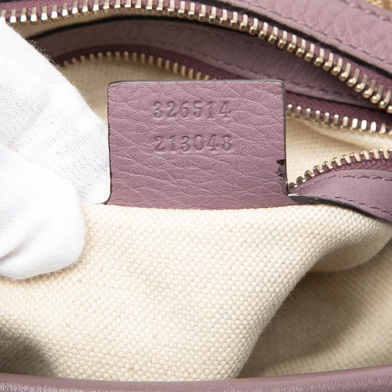 Gucci GG Canvas 2-Way Shoulder Bag Beige Purple Leather — view 6