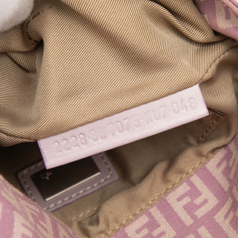 Fendi Zucchino Crossbody Shoulder Bag Light Purple Canvas Leather — view 8