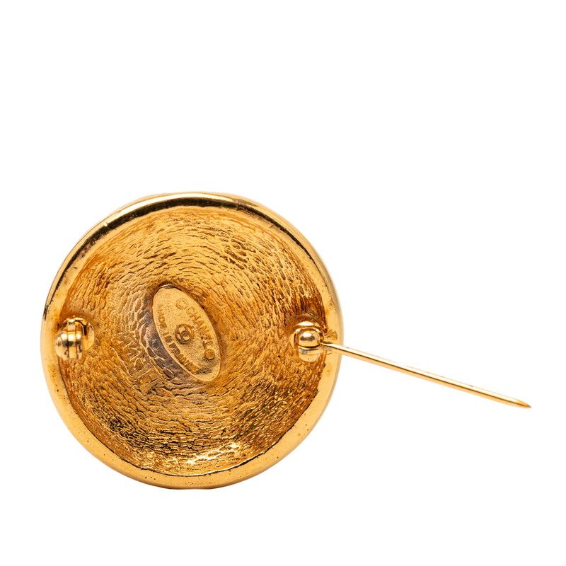 Chanel CC Logo Round Brooch Gold Plated — view 3