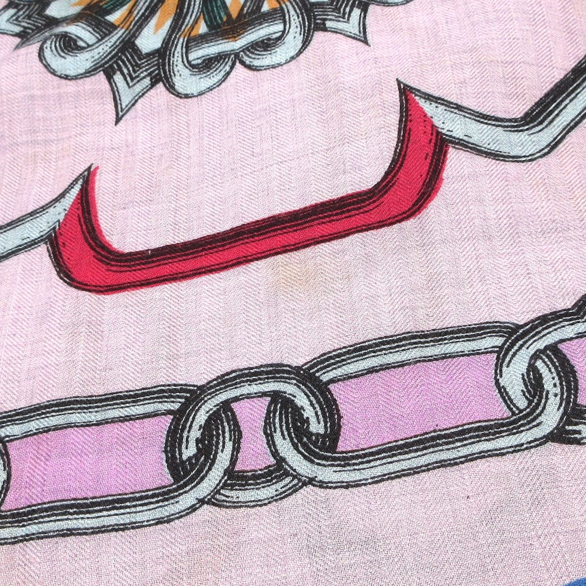 Hermes Shawl Carre Geant 140 Light Gray White Multi Leffet Kaleidoscope — view 5