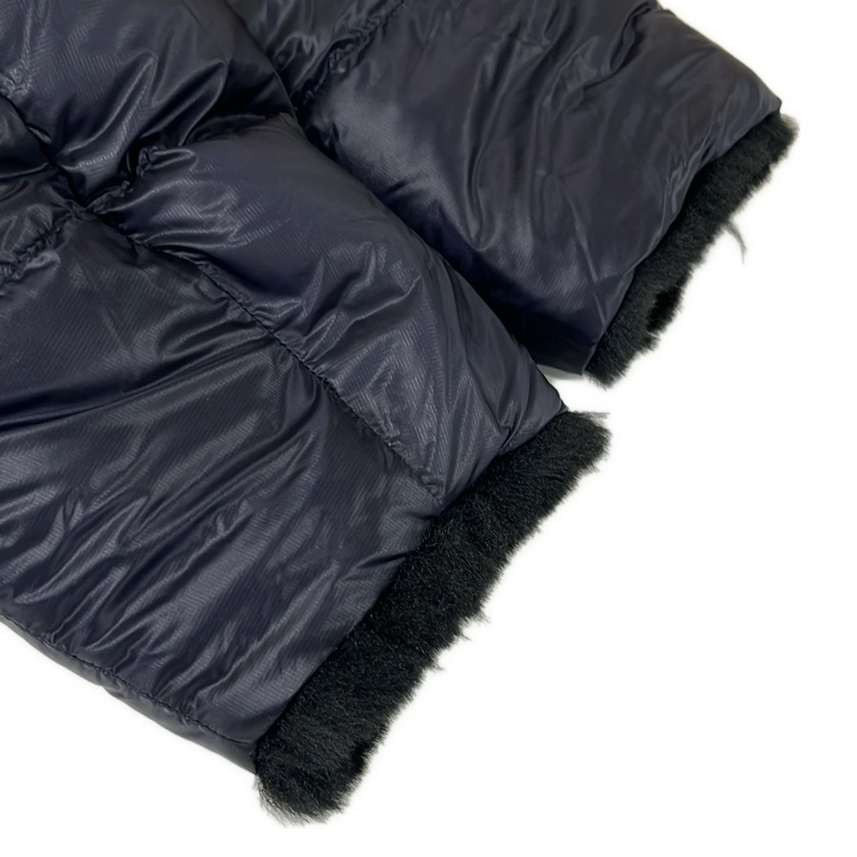 Moncler Down Jacket 0 XS Lema Black Navy Long Sleeve Faux Fur Reversible Hyke — view 9