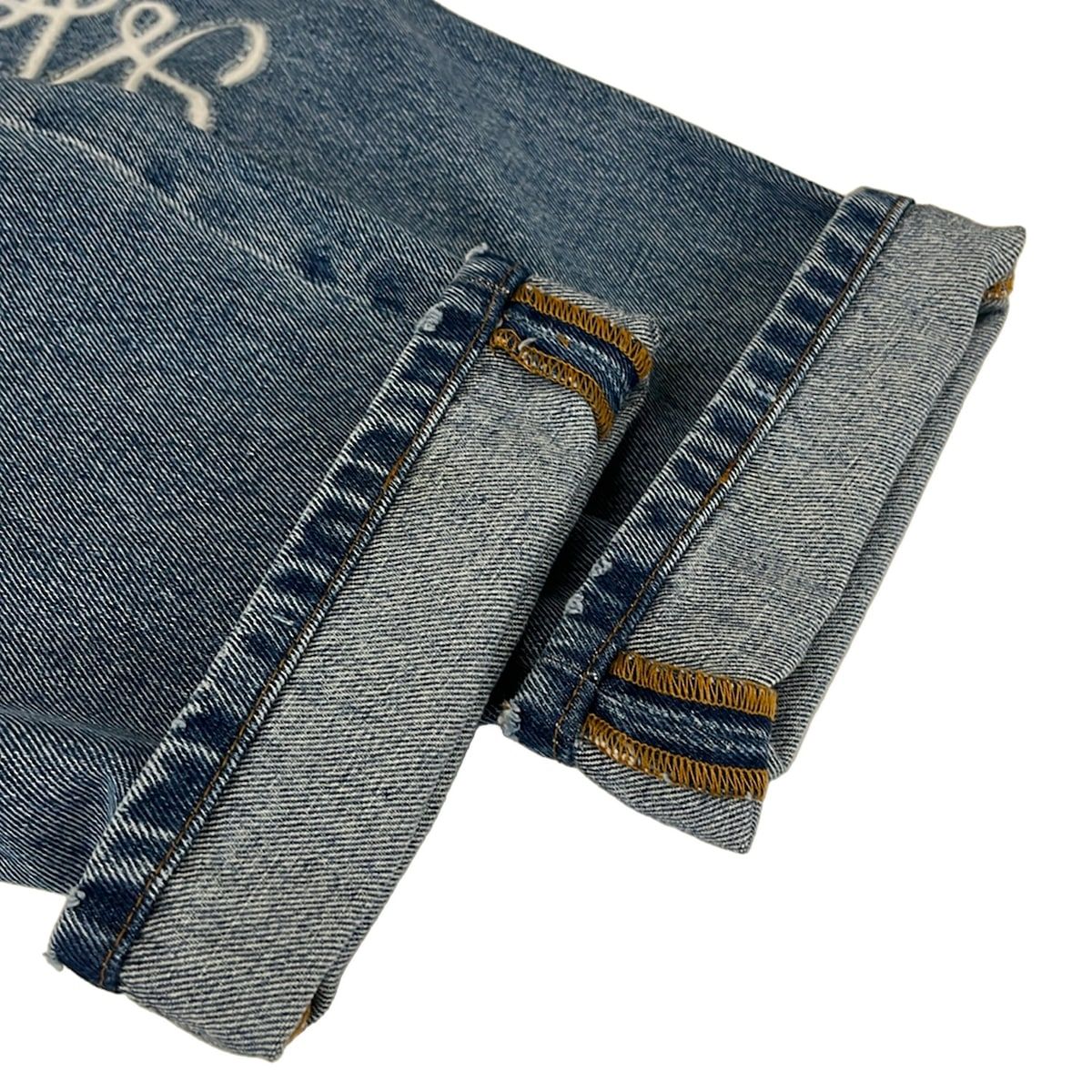 Loewe Jeans 38 M Cropped Denim Pants Blue White Cotton — view 9