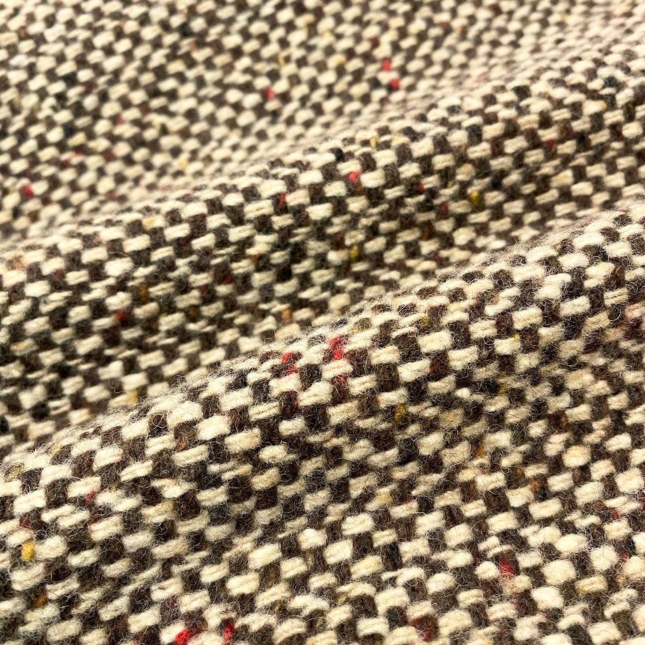 Max Mara Double Breasted Tweed Coat Insulation Jacket Half 42 Beige Brown — view 9
