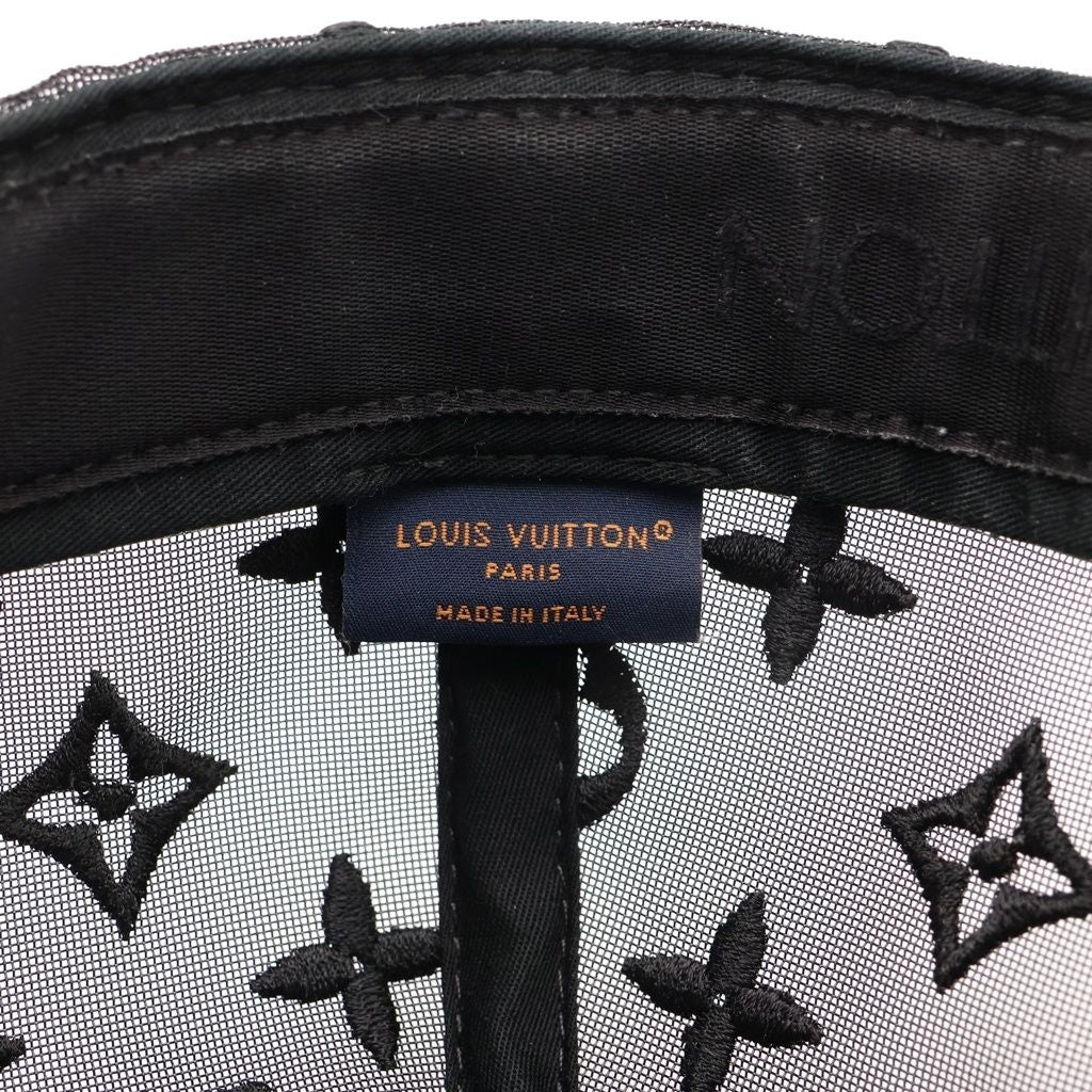 Louis Vuitton Monogram Mesh Baseball Cap Hat Black — view 8