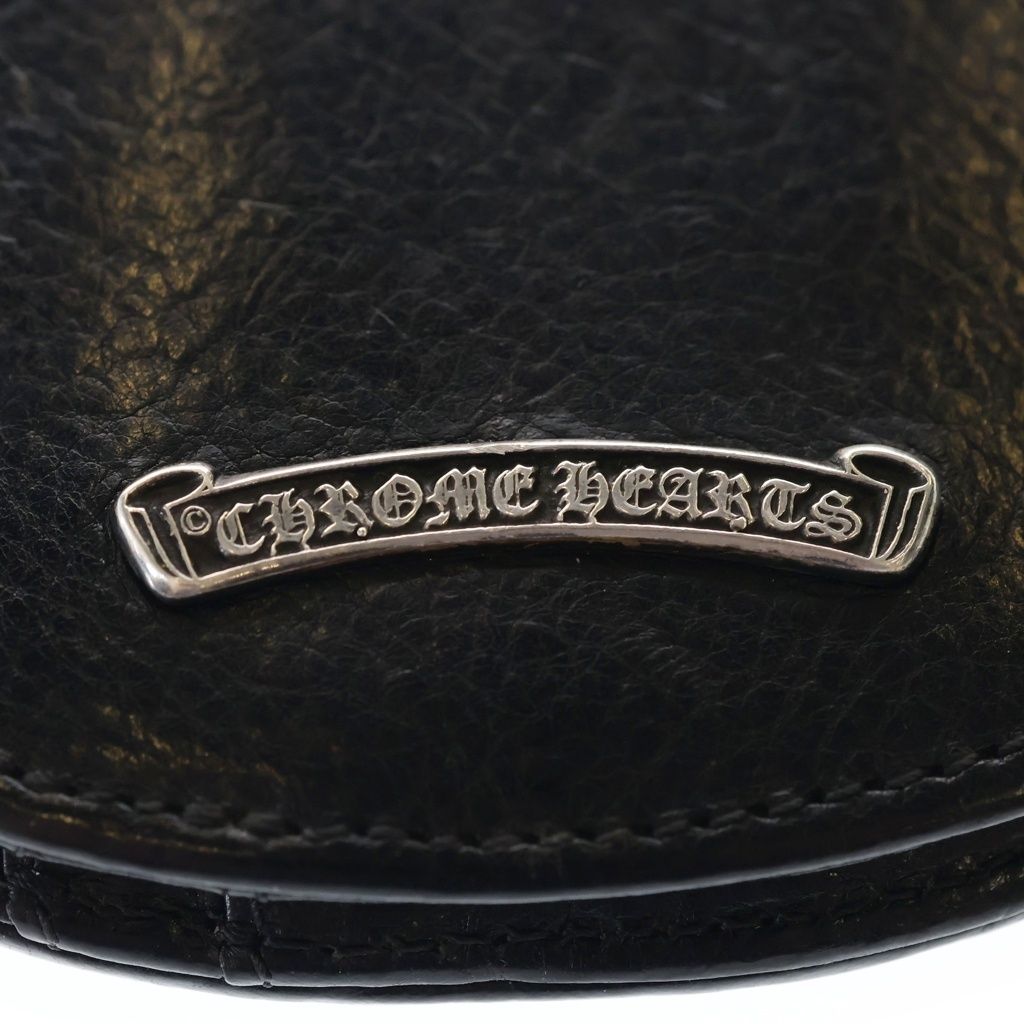 Chrome Hearts Taxi Scroll Label Leather Coin Case Wallet Black — view 6