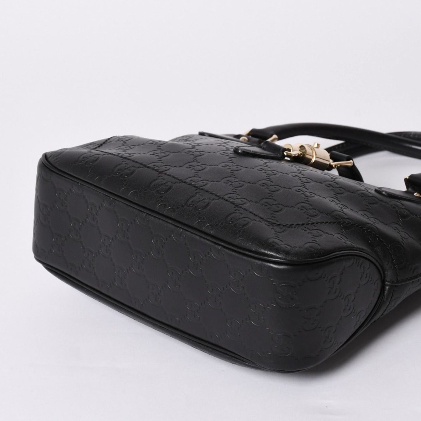 Gucci Guccissima Handbag New Jackie Leather Black Gold — view 8
