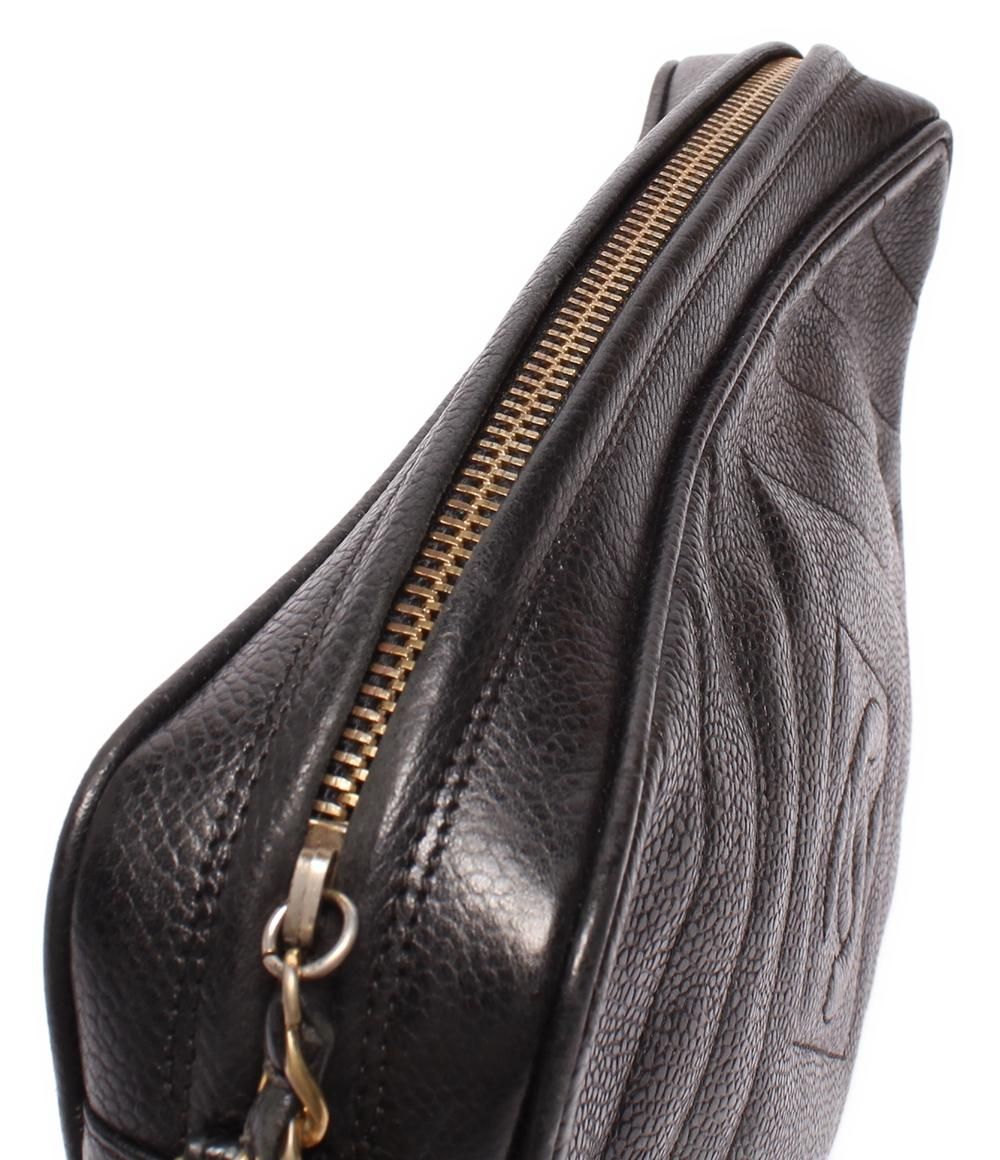 Chanel Chain Shoulder Bag CC Logo with Tassel Chez Blanc Stitching Gold Caviar — view 9
