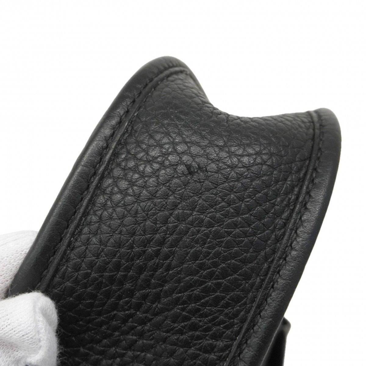 Hermes Shoulder Bag Evelyne TPM Taurillon Clemence Black Gold — view 9