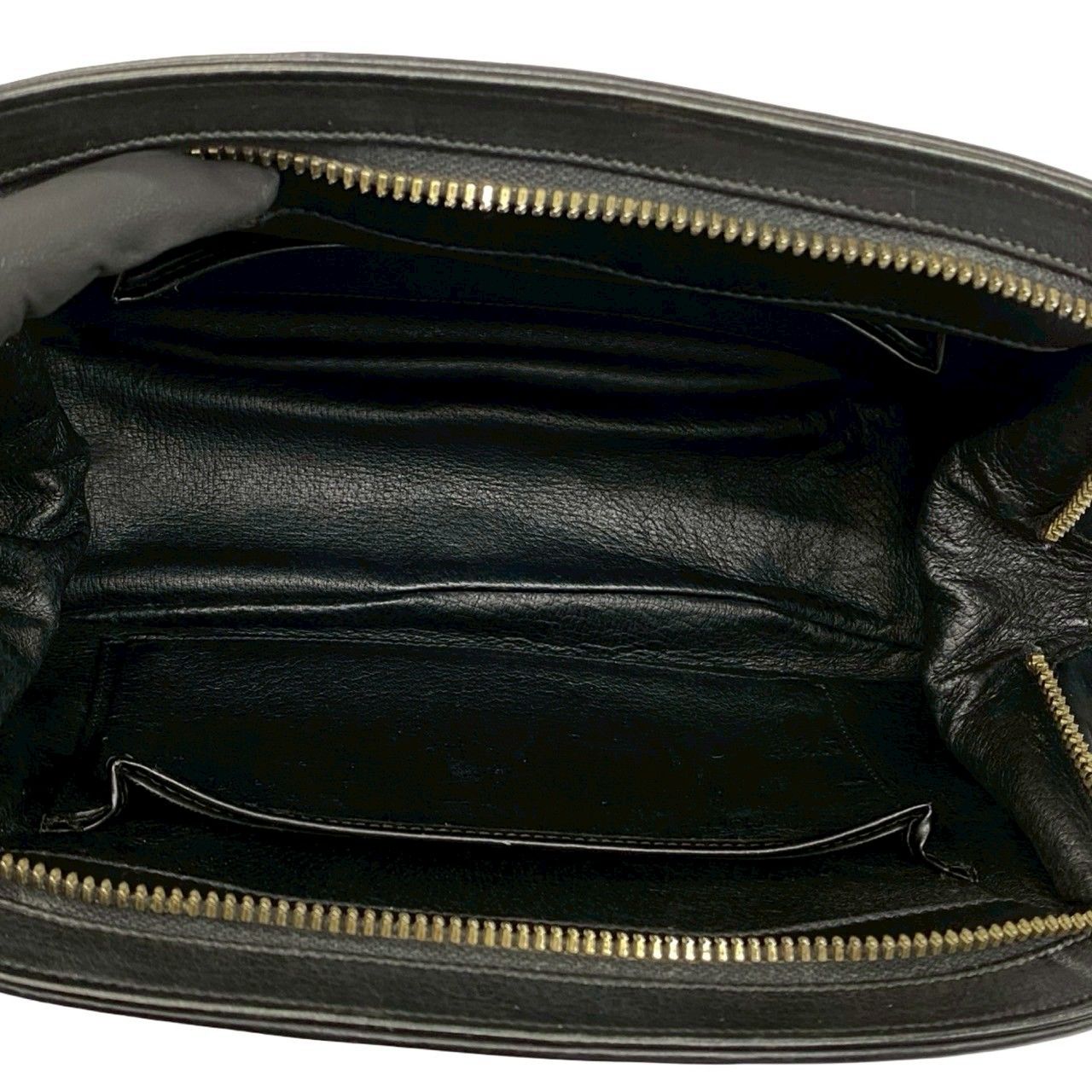 Gucci Vintage Horsebit Leather Shoulder Bag Pochette Black — view 9