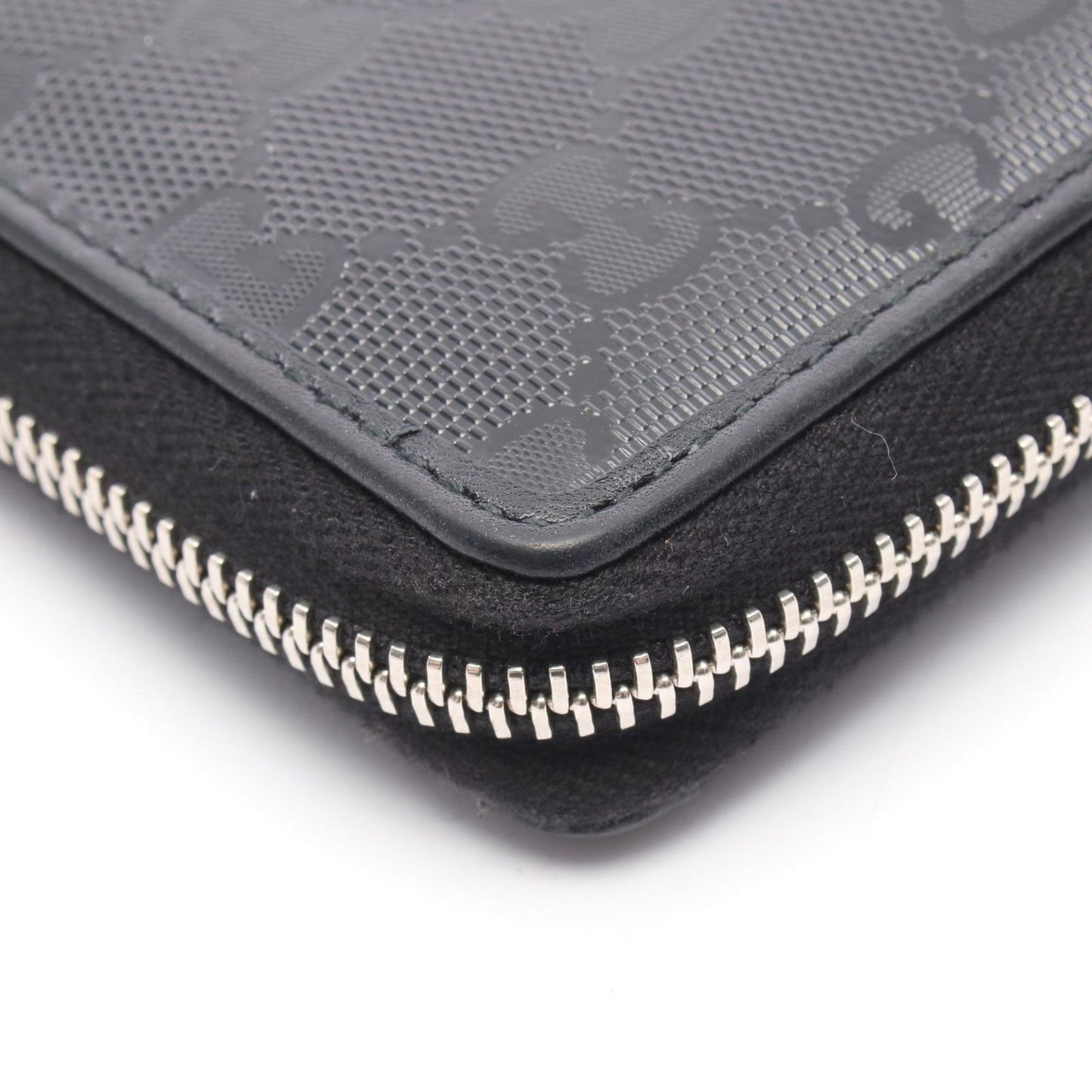 Gucci Round Wallet GG Supreme Black Canvas Leather — view 9