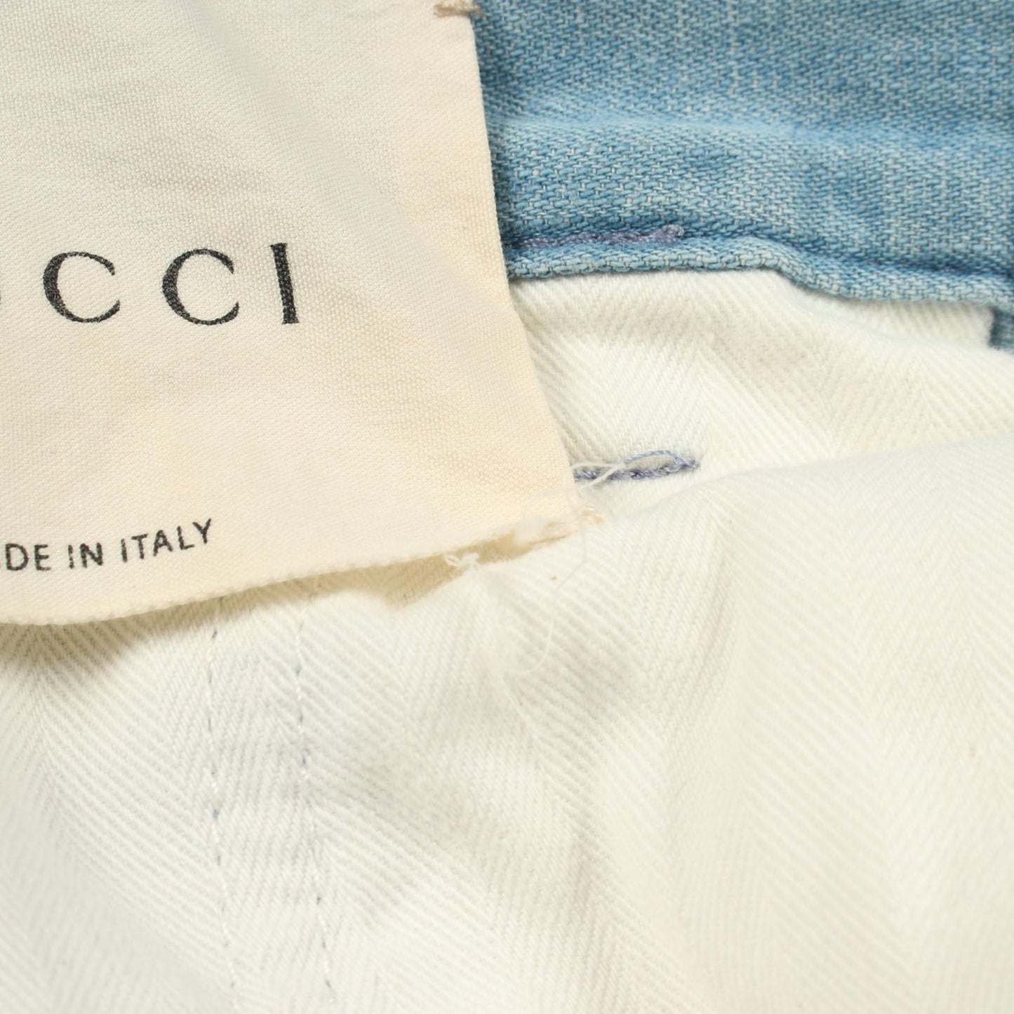 Gucci Denim Pants Logo Embroidery Wide Cotton — view 9
