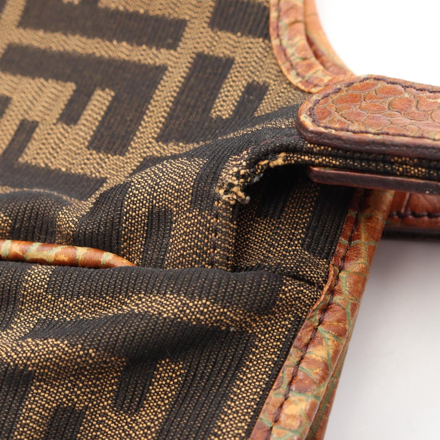 Fendi Tote Zucca Brown Leather — view 9