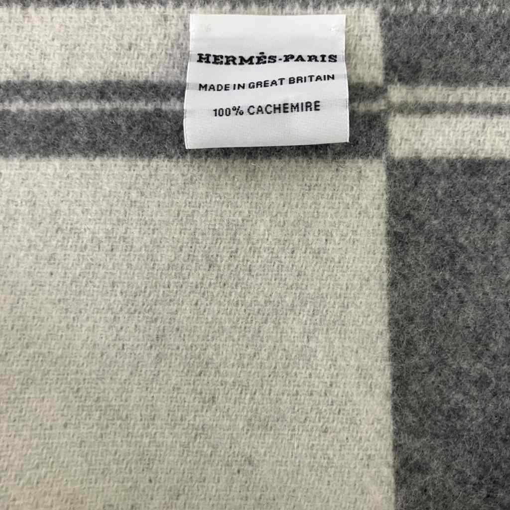 Hermes Bandore Cashmere Scarf Shawl Gray — view 5