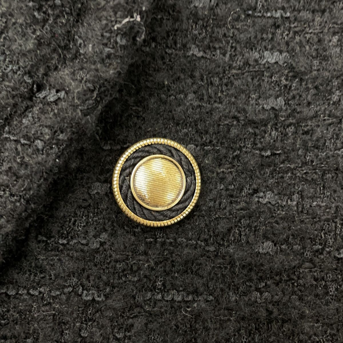 Saint Laurent Paris Black Wool Tweed Double Breasted Pea Coat 36 — view 9