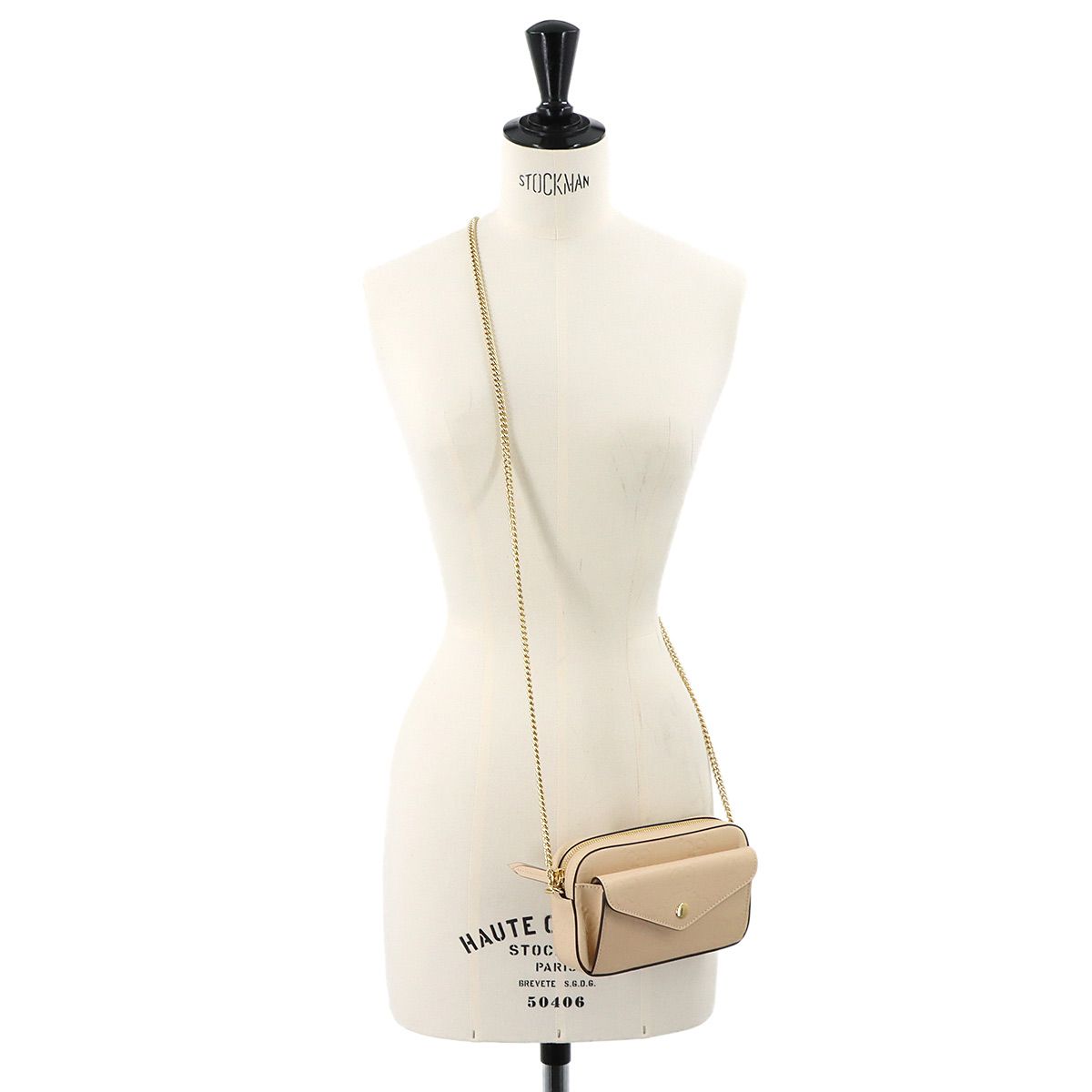 Gucci Jumbo GG Super Mini Chain Shoulder Bag Leather Beige — view 9