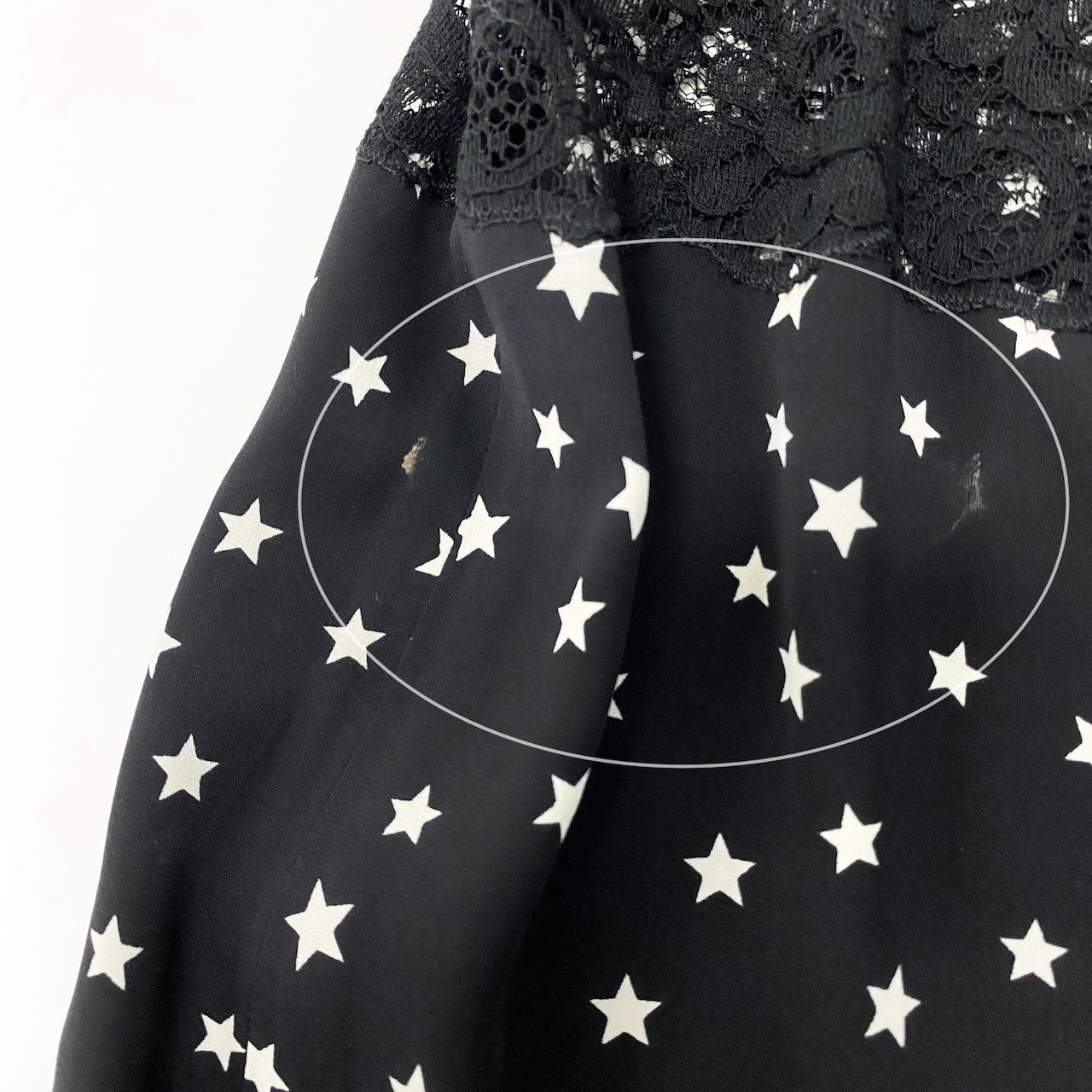 Dolce & Gabbana Lace Contrast Star Print Dress Pattern Sheer Puff Sleeve 38 — view 8