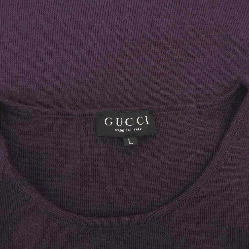 Gucci Knit Sweater Wool Long Sleeve L Purple — view 6