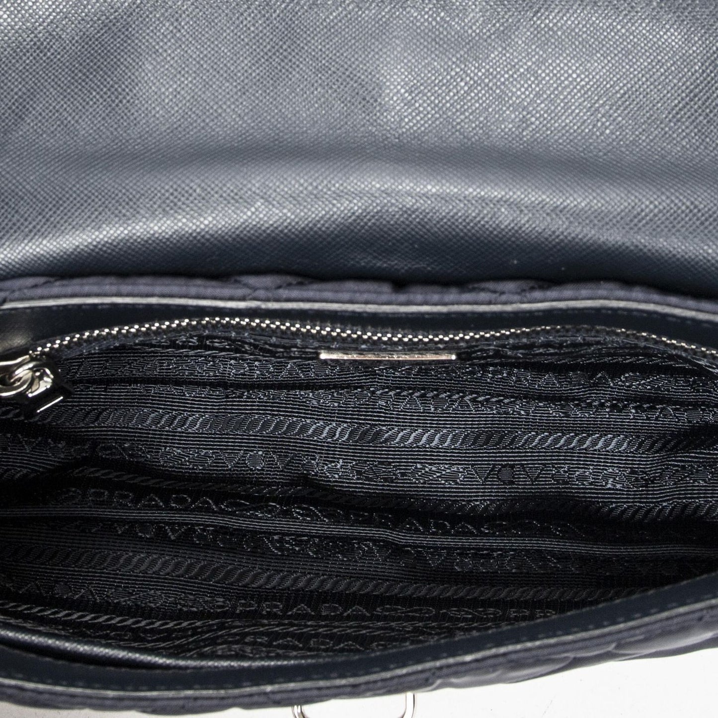 Prada Rectangle Flap Crossbody Navy Tessuto Impunto Canvas — view 9