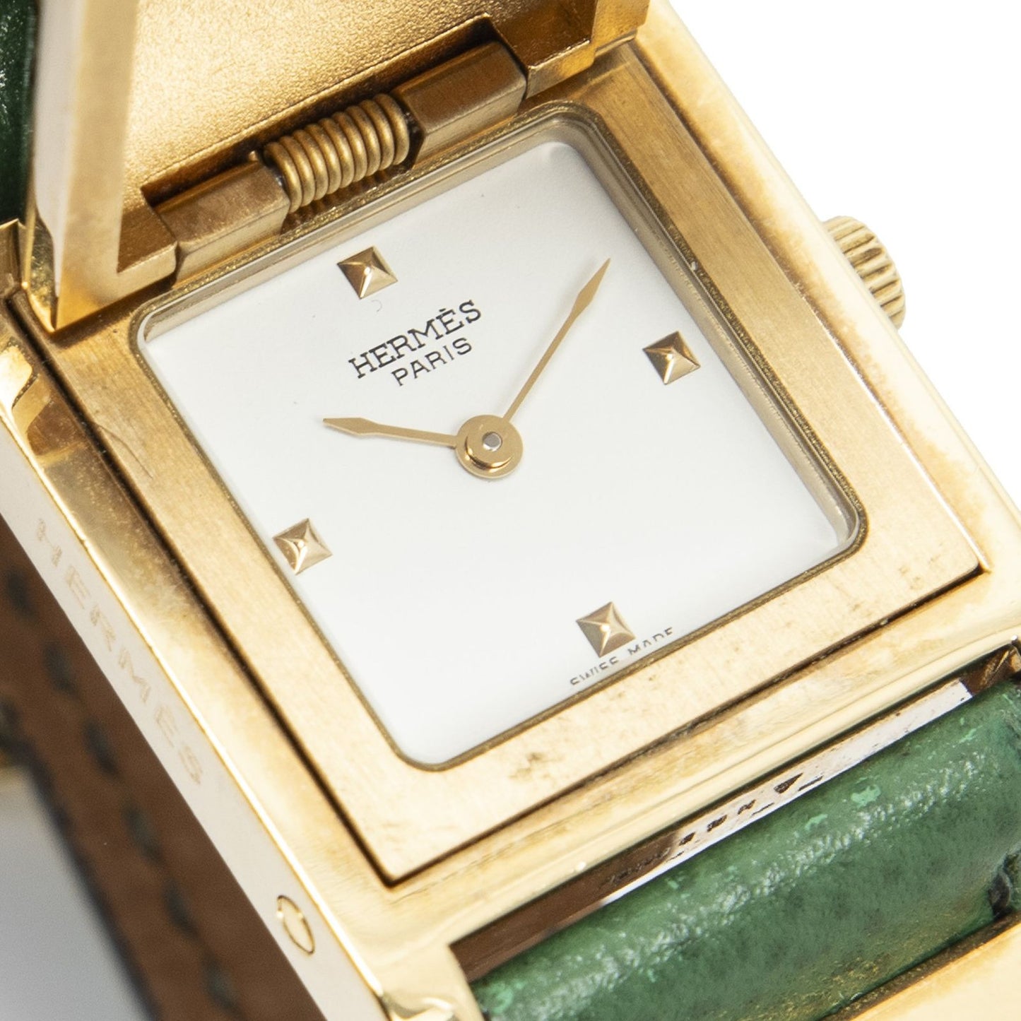 Hermes Medle Watch Green Courchevel Leather — view 7