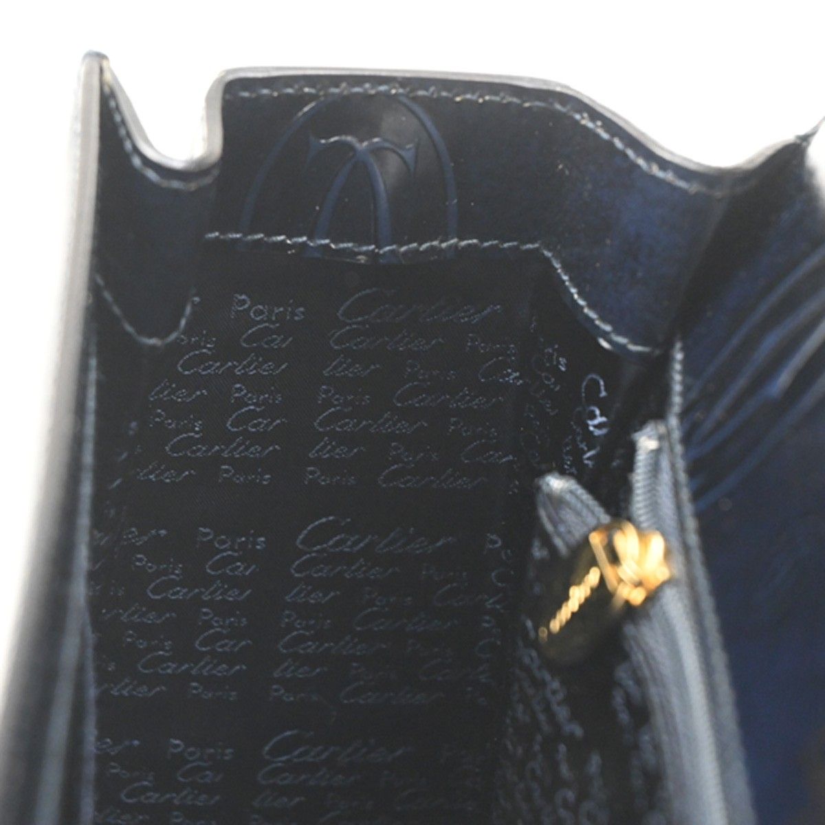 Cartier Happy Birthday Handbag Navy Enamel Leather — view 9