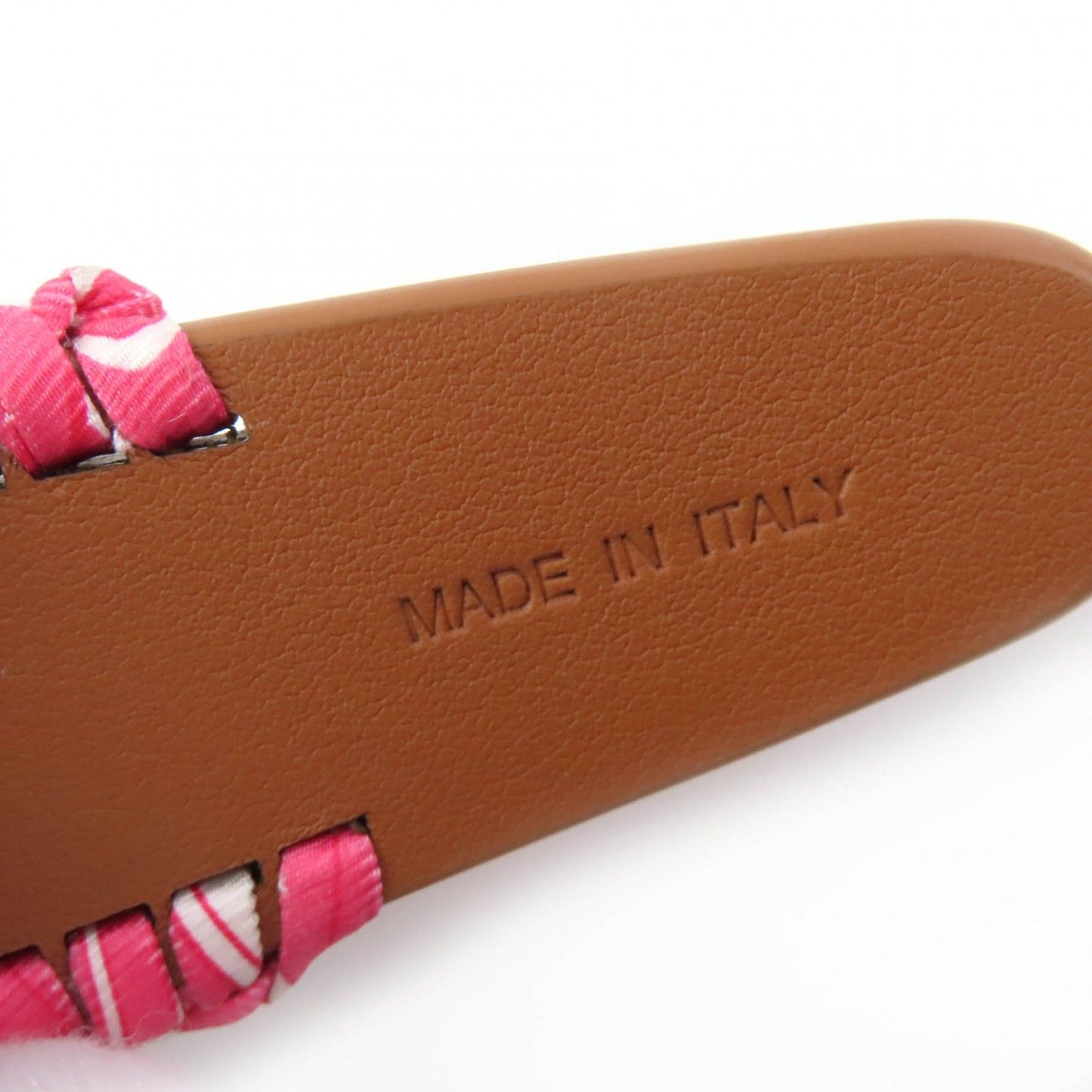 Hermes Gray Silver Series Leather Headband Brown Pink — view 9