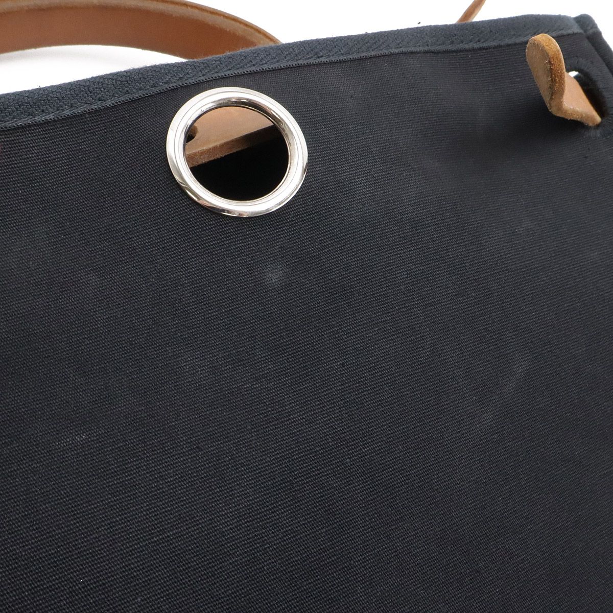 Hermes Herbag PM 2-Way Shoulder Bag Toile Officier Leather Black Beige — view 9