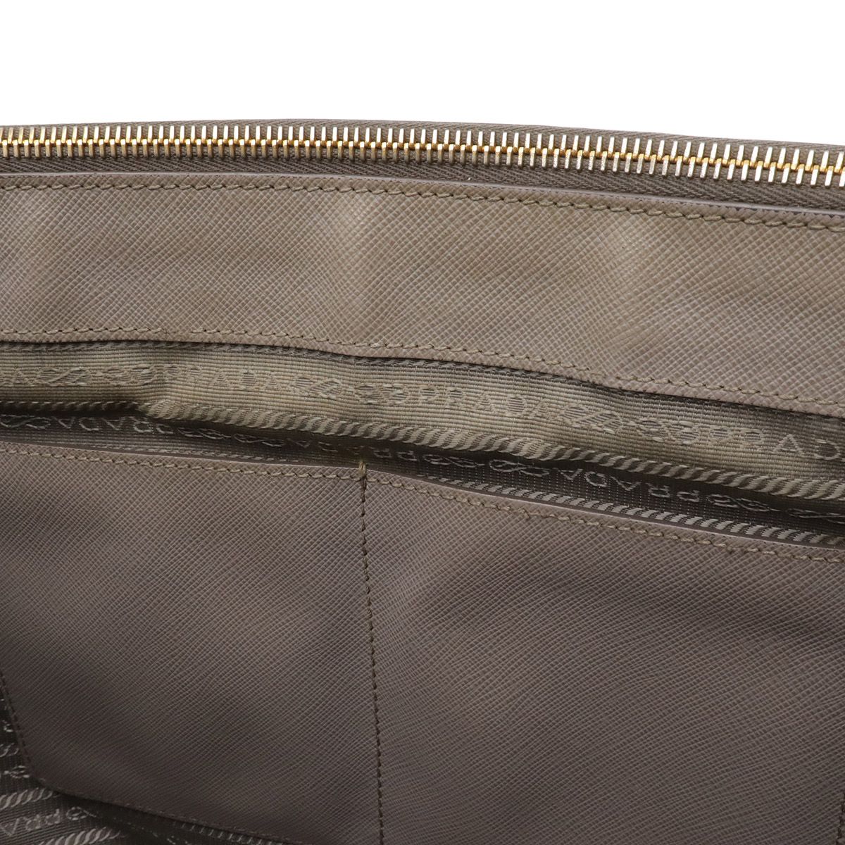 Prada Galleria 2-Way Shoulder Bag Crossbody Saffiano Leather Argilla Gray Ju — view 9