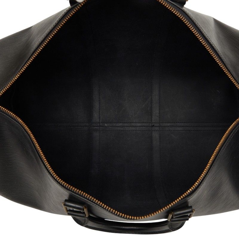 Louis Vuitton Epi Keepall 50 Boston Bag Noir Black Leather — view 9