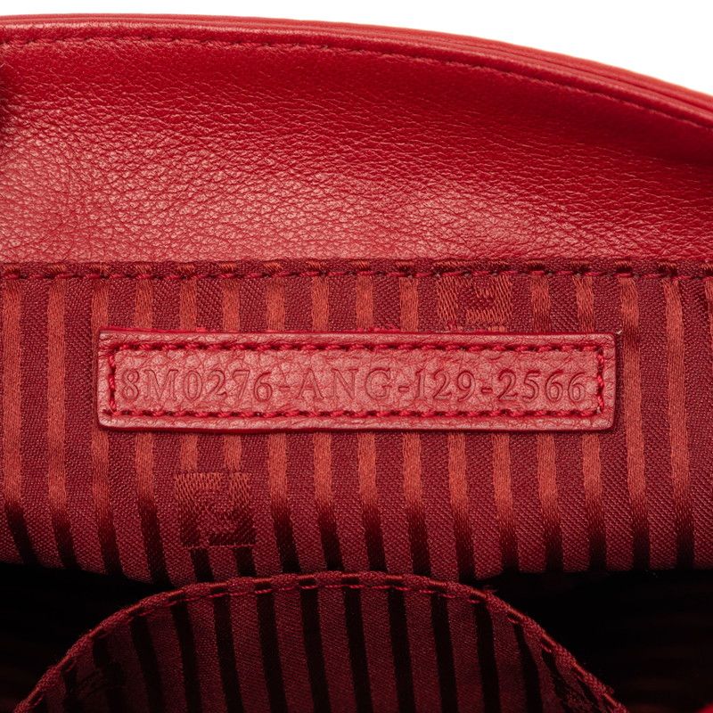 Fendi Chain Shoulder Bag Red Leather — view 6