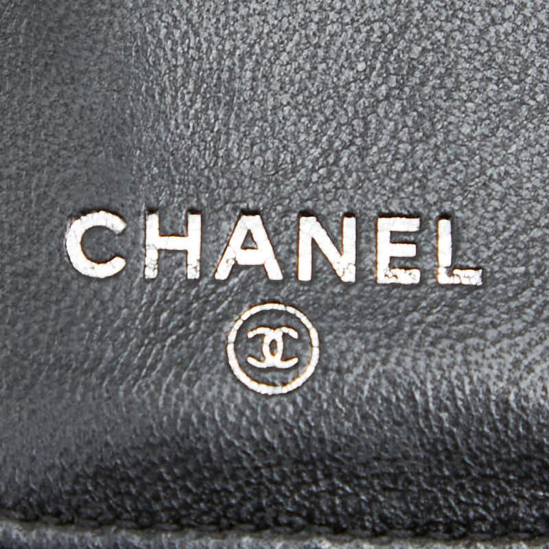 Chanel CC Logo Camellia Wallet Black Lambskin — view 9