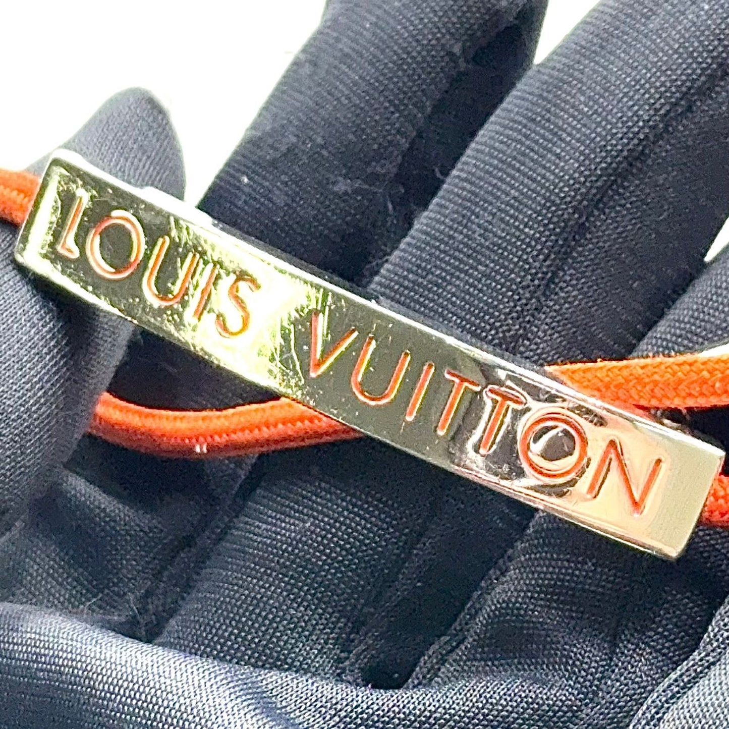 Louis Vuitton LV Space Metal Nylon Orange Silver Bracelet — view 9