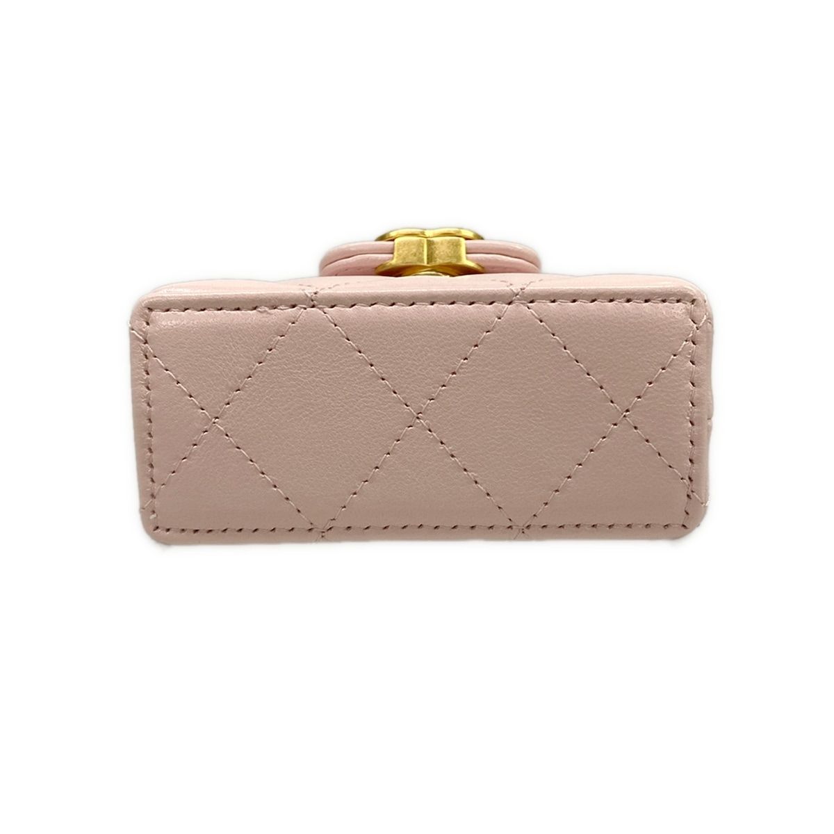 Chanel Key Holder Mini Bag Charm Quilted Pink Matt Togo Lambskin — view 9
