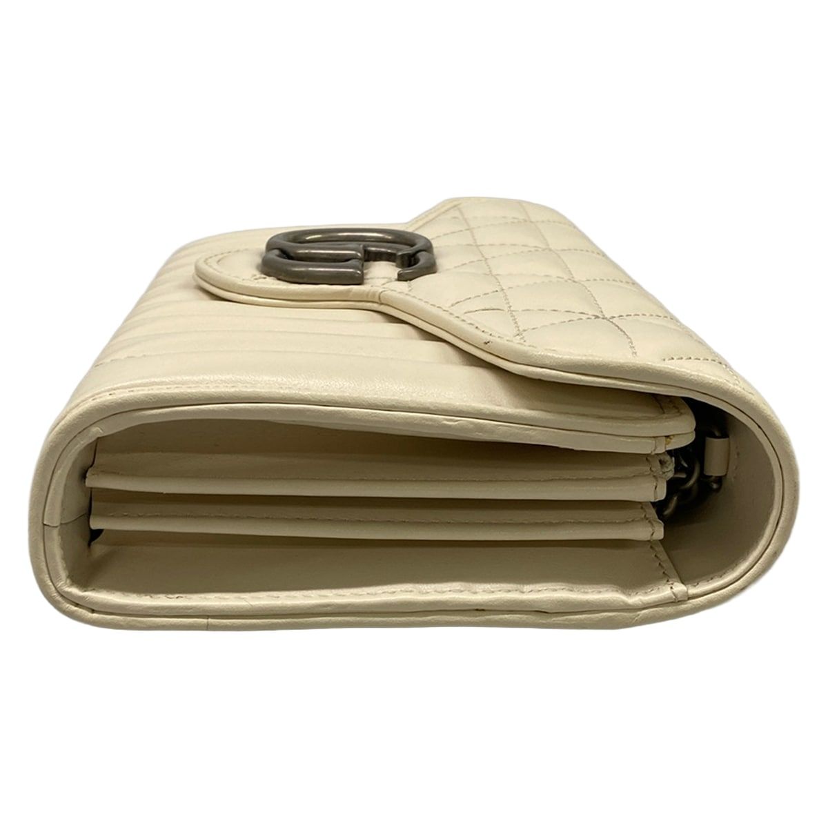 Gucci Wallet GG Marmont Ivory Chain Shoulder Strap Detachable Leather — view 9