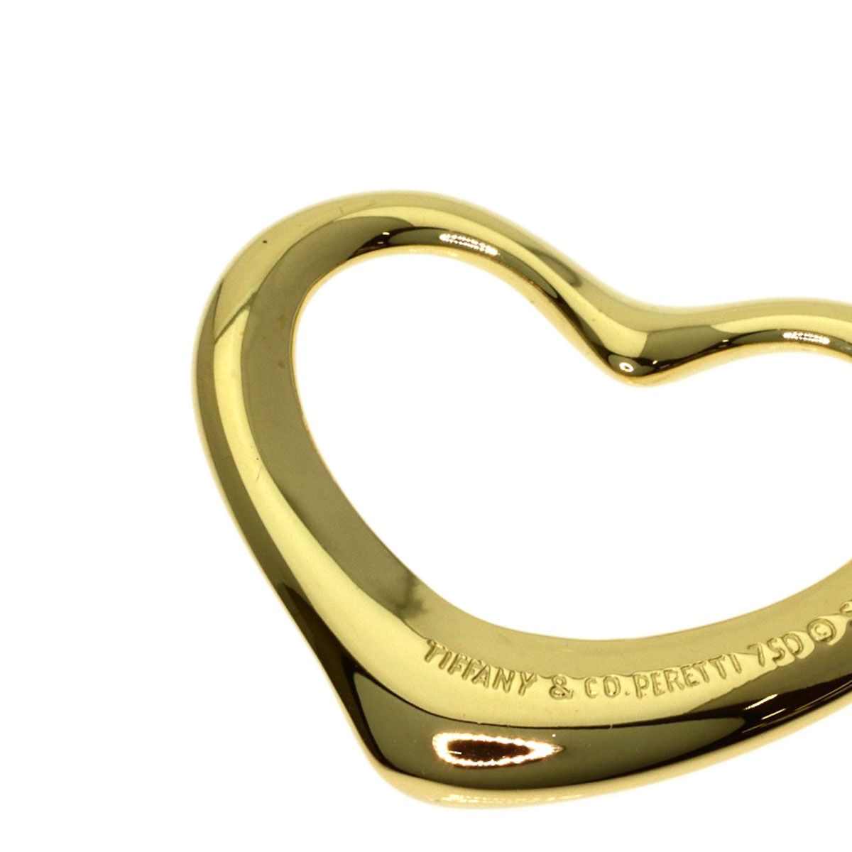 Tiffany & Co Open Heart Pendant Top 18k Yellow Gold — view 4