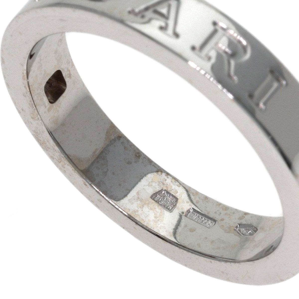 Bvlgari Double Logo Diamond Ring 18k White Gold — view 9