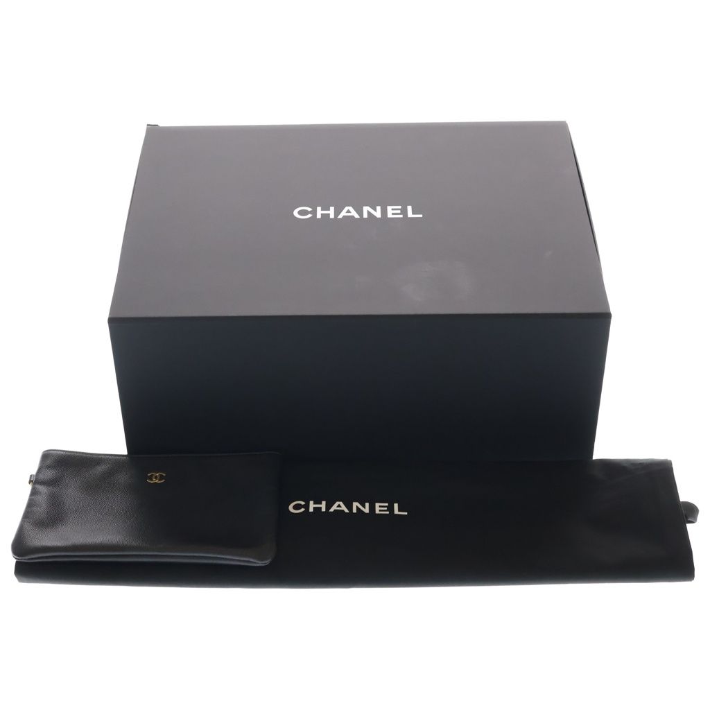 Chanel 25 Black Caviar Leather Gold Shoulder Bag — view 6