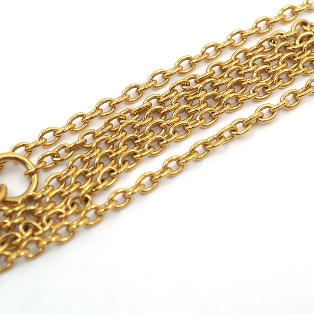 Dior Petit CD Necklace Logo Pink Gold Metal — view 9