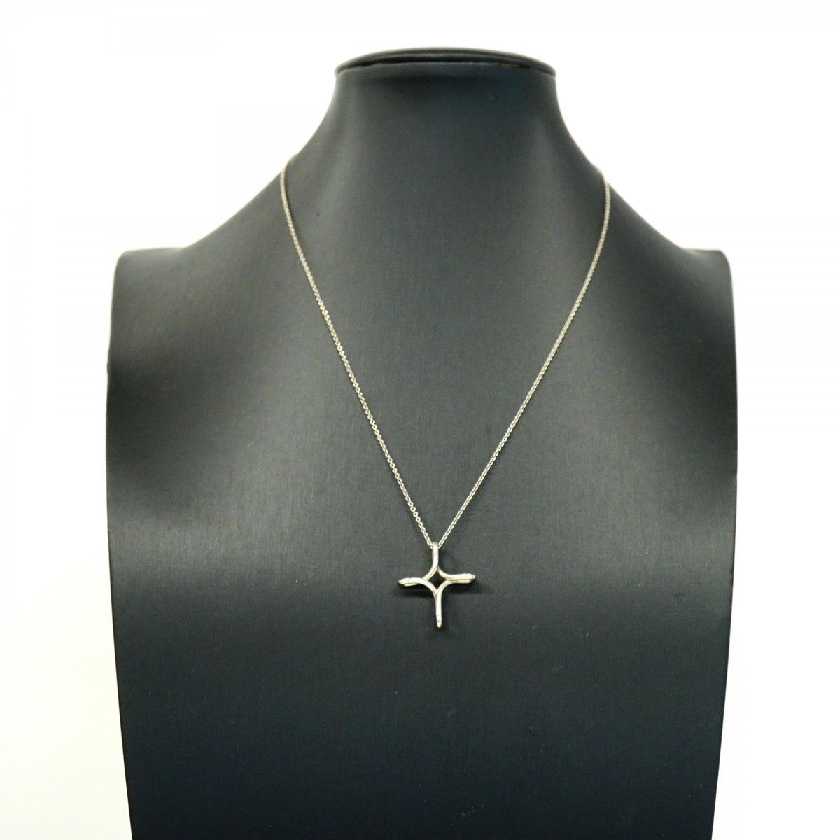 Tiffany & Co Necklace Open Cross 925 Sterling Silver — view 7