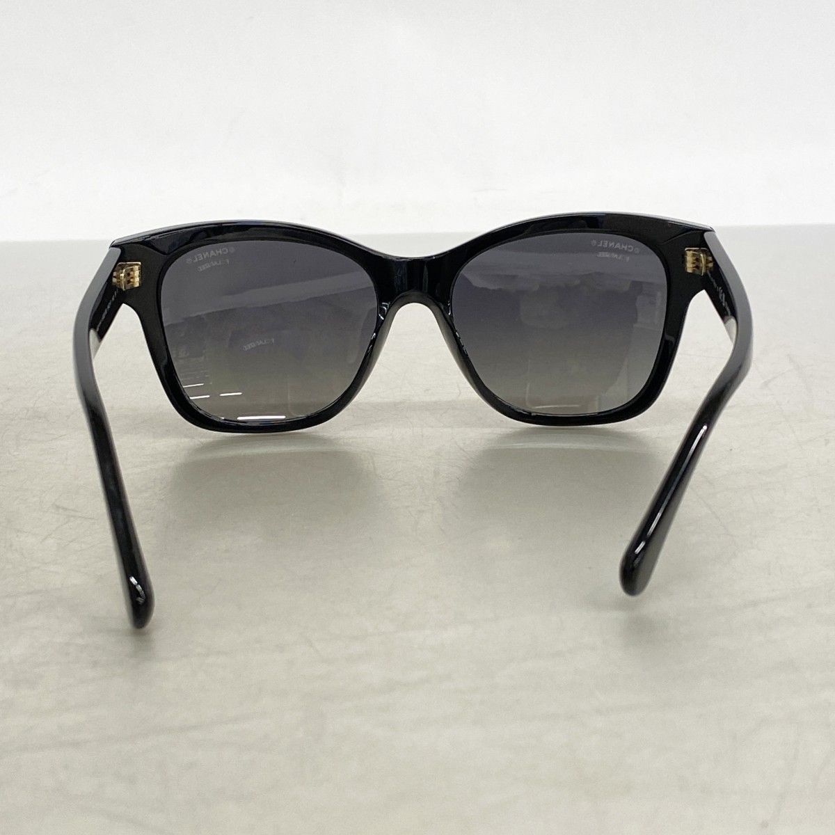 Chanel Sunglasses Acetate Black Champagne Gold Eyewear — view 8