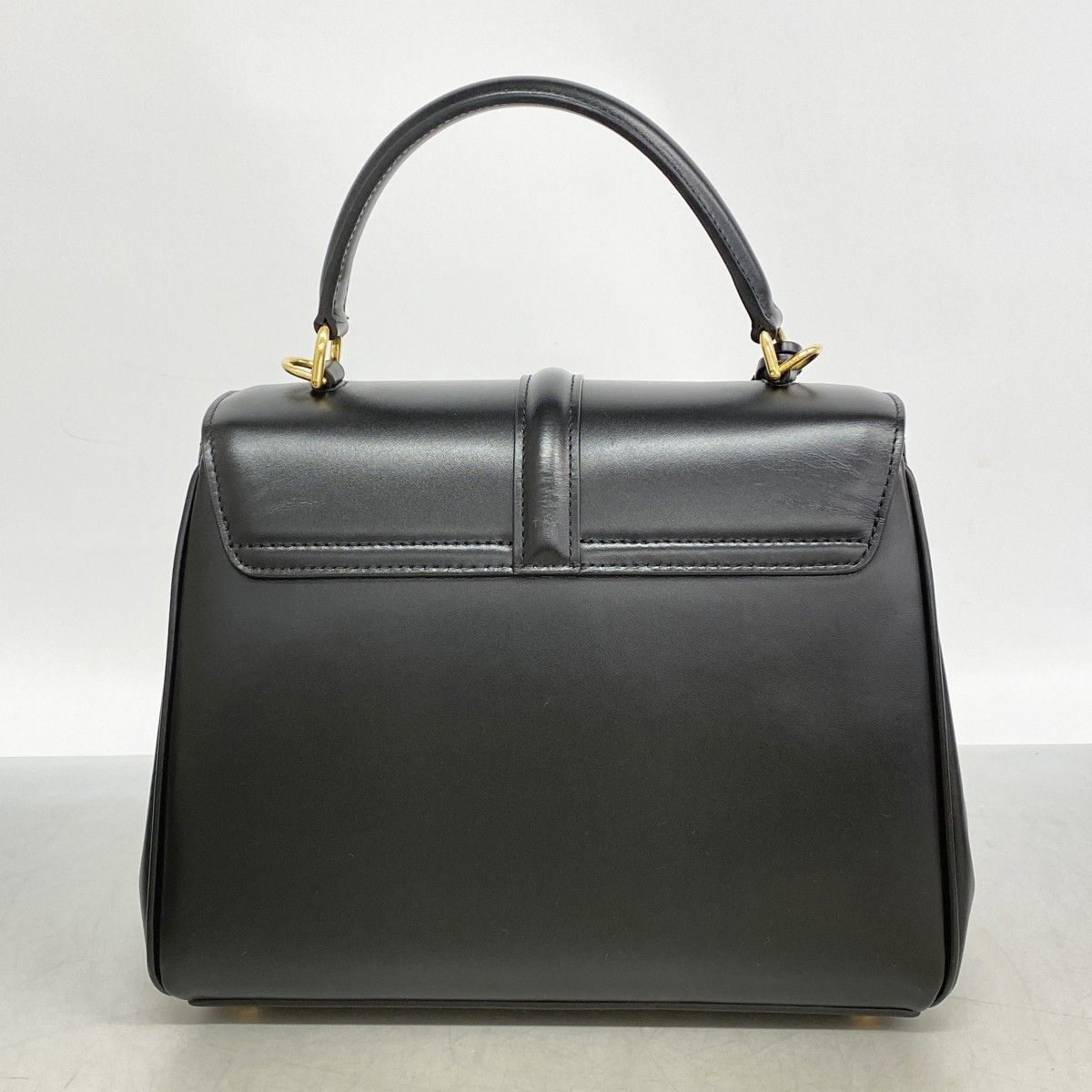 Celine Handbag Seise Leather Black Gold 2-Way Bag — view 7