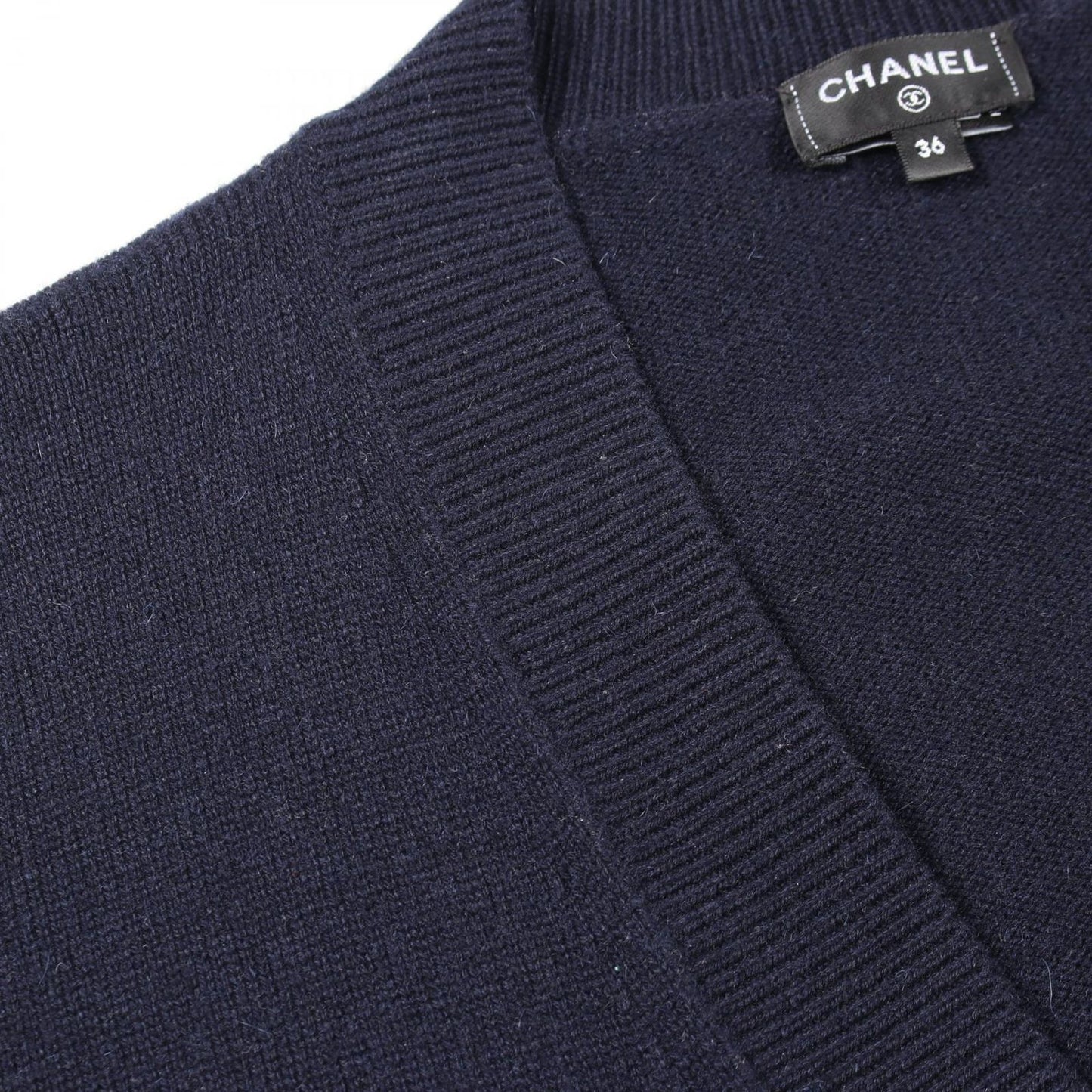 Chanel Cardigan CC Logo Button Neck Cashmere — view 9