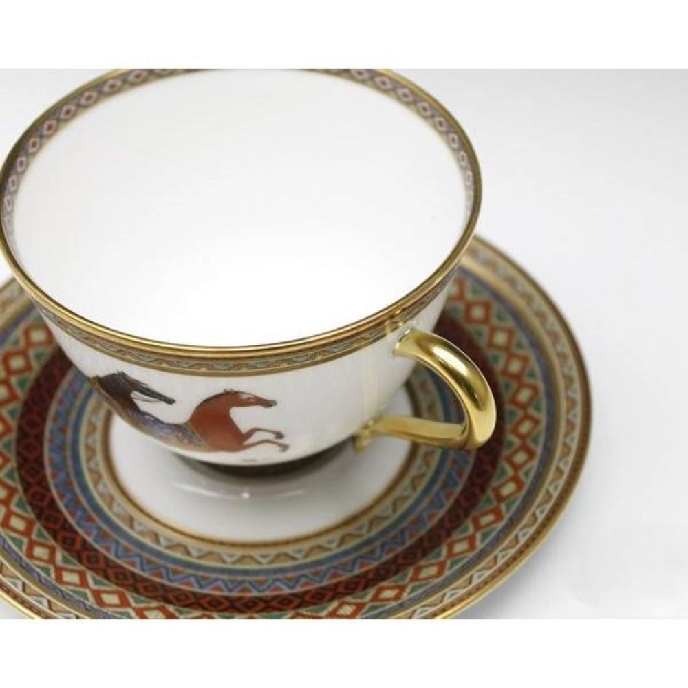 Hermes Cheval D'orient Tea Cup & Saucer Pair Luxury Western Tableware Tea C S — view 3