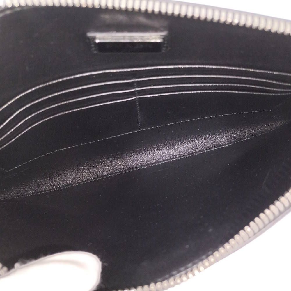 Prada Saffiano Clutch Seagull Black White Leather — view 9