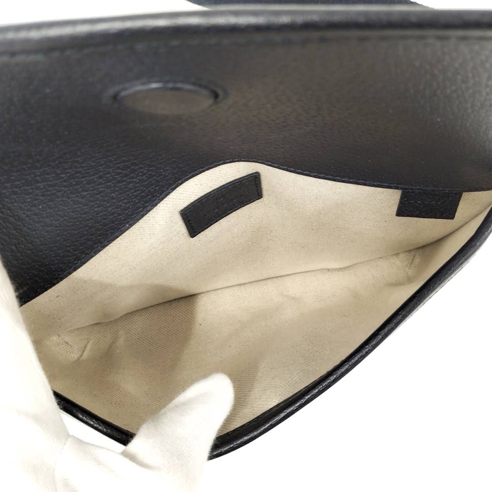 Gucci Shoulder Bag GG Supreme Marmont Leather Navy — view 9