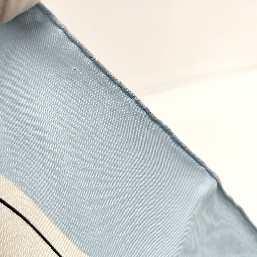Hermes Carre 90 Pasementerie Silk White Light Blue Multicolor Scarf — view 9