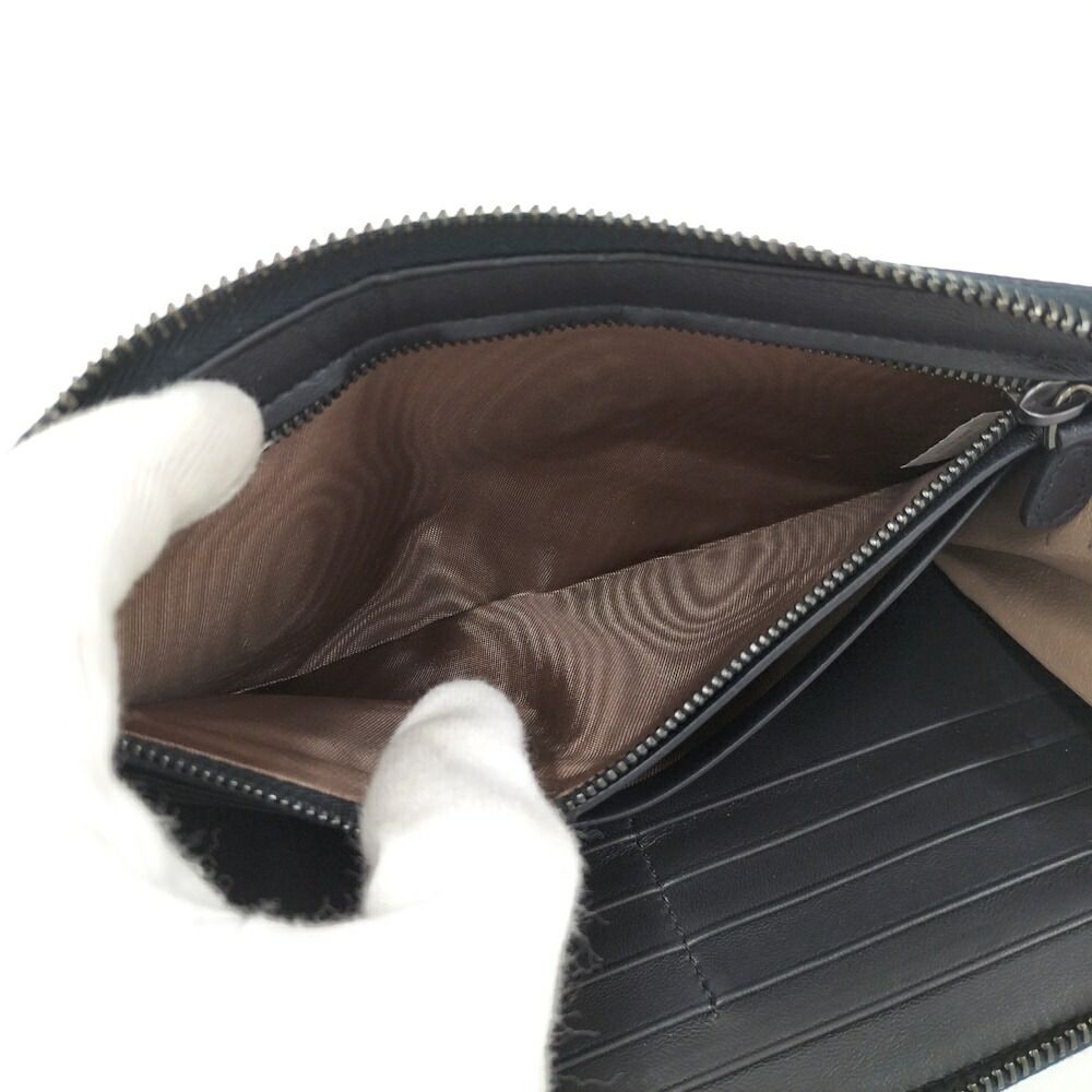 Bottega Veneta Wallet Intrecciato Shiny Karung Leather Black — view 8