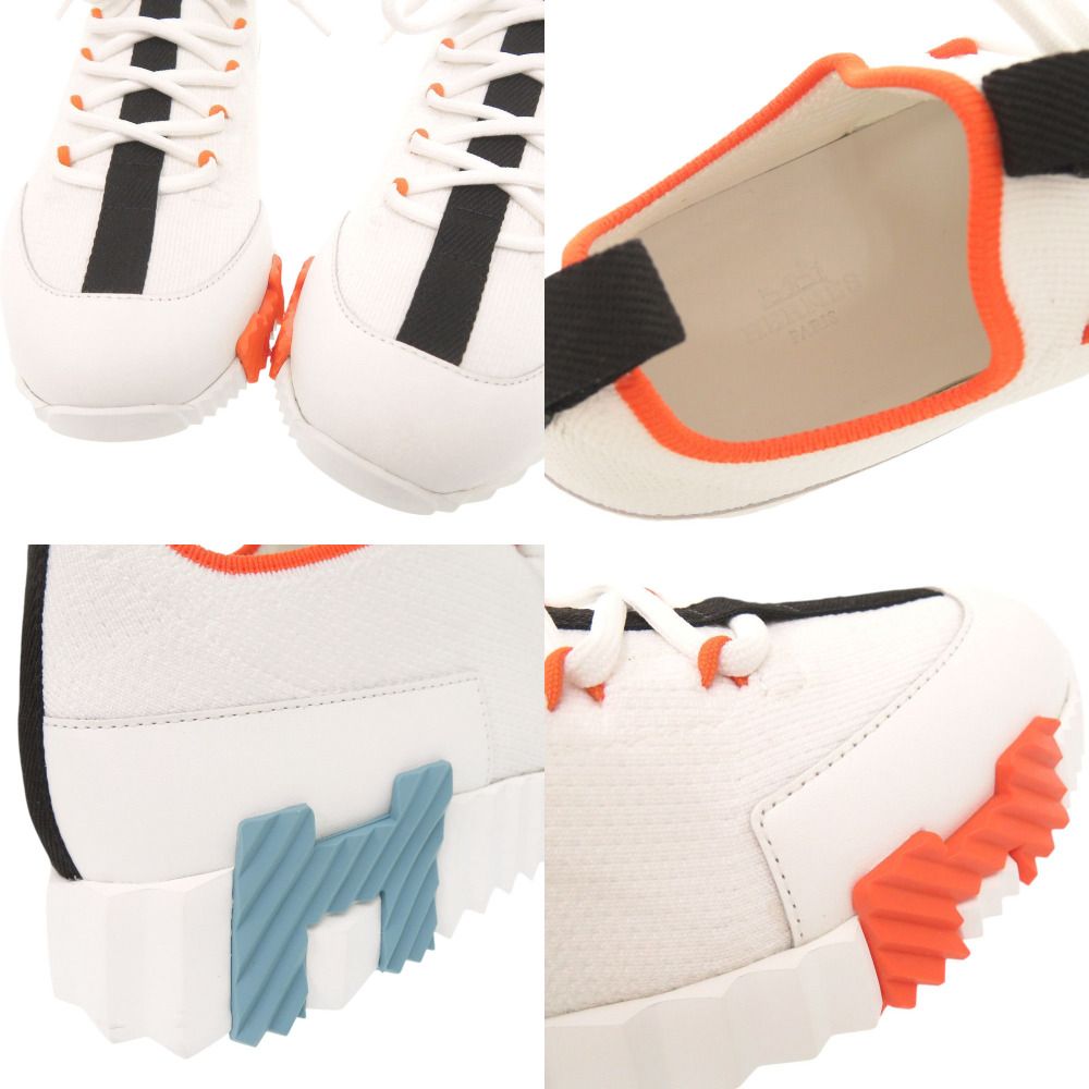 Hermes Lift 36.5 Calf Knit White Sneakers — view 9