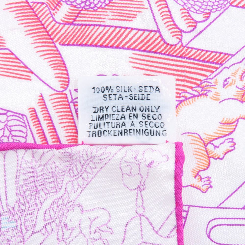 Hermes Carre 90 Animapolis Silk Purple Scarf — view 6