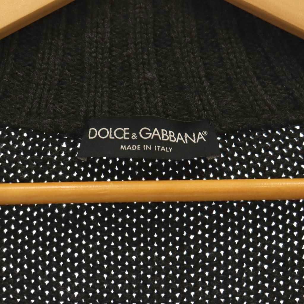 Dolce & Gabbana Driver's Knit Sweater Zip Up Wool 46 Black — view 6